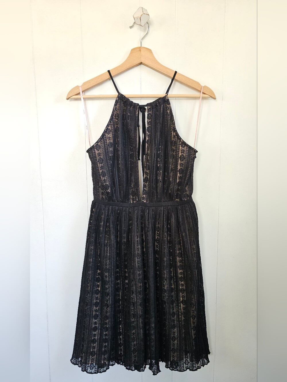 F21 Black Lace Halter Dress
